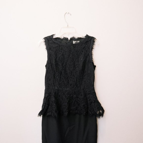 Elegant Maeve Black Peplum Lace Dress from Anthropologie - Caldora - Picture 3 of 6
